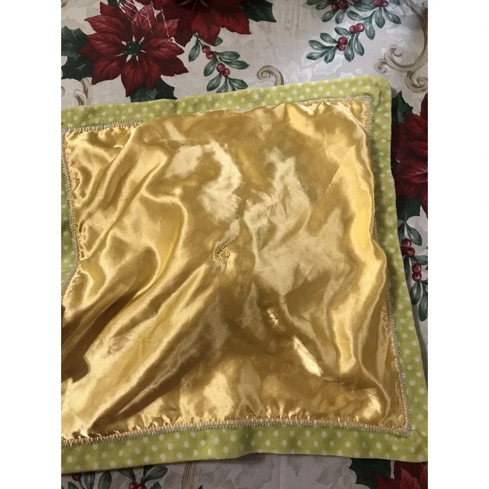 Carters Frog Security Blanket Lovey I Love Hugs Dots Yellow Green Satin Unisex